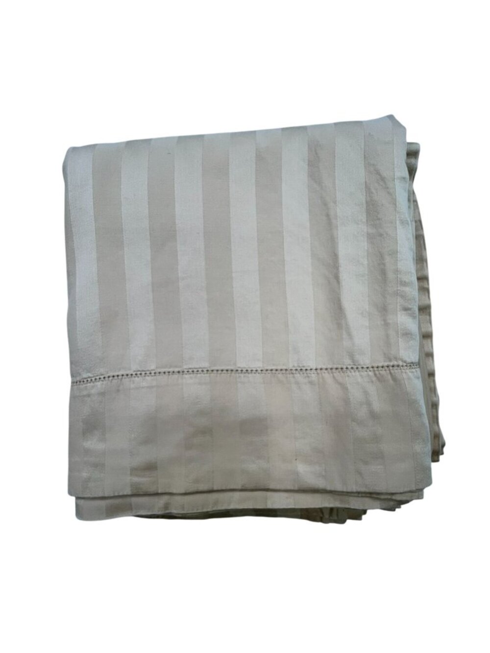 Martex Beige Striped 100% Cotton Luxury Queen Flat Sheet Bedding Lightweight